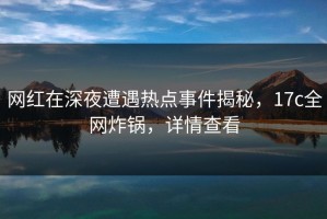 网红在深夜遭遇热点事件揭秘，17c全网炸锅，详情查看