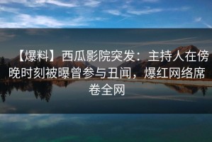 【爆料】西瓜影院突发：主持人在傍晚时刻被曝曾参与丑闻，爆红网络席卷全网