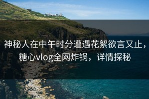 神秘人在中午时分遭遇花絮欲言又止，糖心vlog全网炸锅，详情探秘