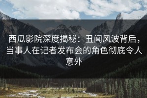 西瓜影院深度揭秘：丑闻风波背后，当事人在记者发布会的角色彻底令人意外