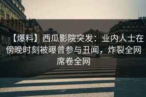 【爆料】西瓜影院突发：业内人士在傍晚时刻被曝曾参与丑闻，炸裂全网席卷全网